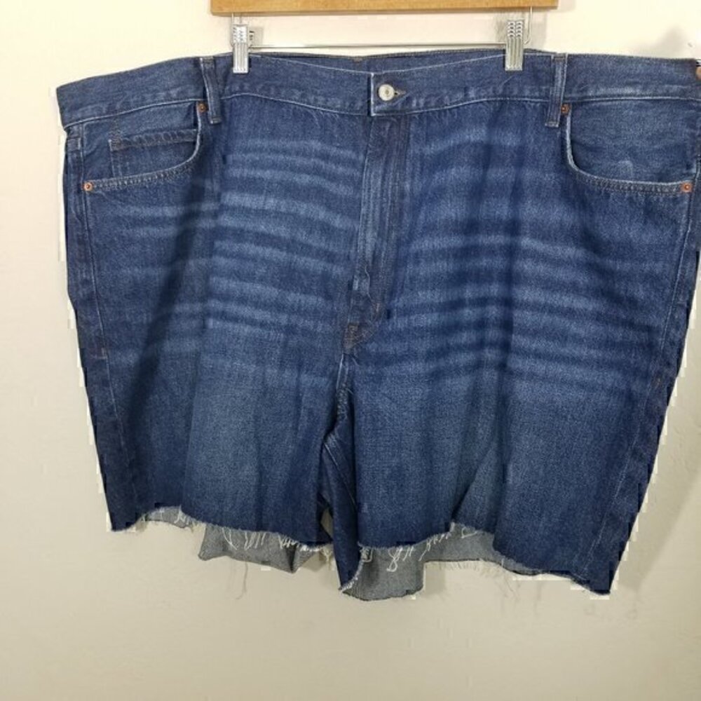NWT Old Navy High-Rise Slouchy Straight Jean Shorts Blue Plus Size 28